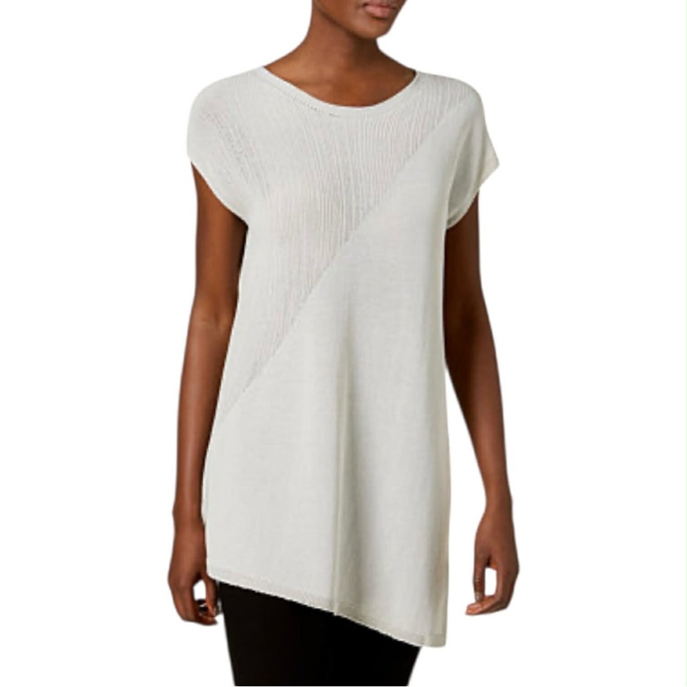 Eileen Fisher Organic Cotton Asymmetrical Hem Tunic Sweater